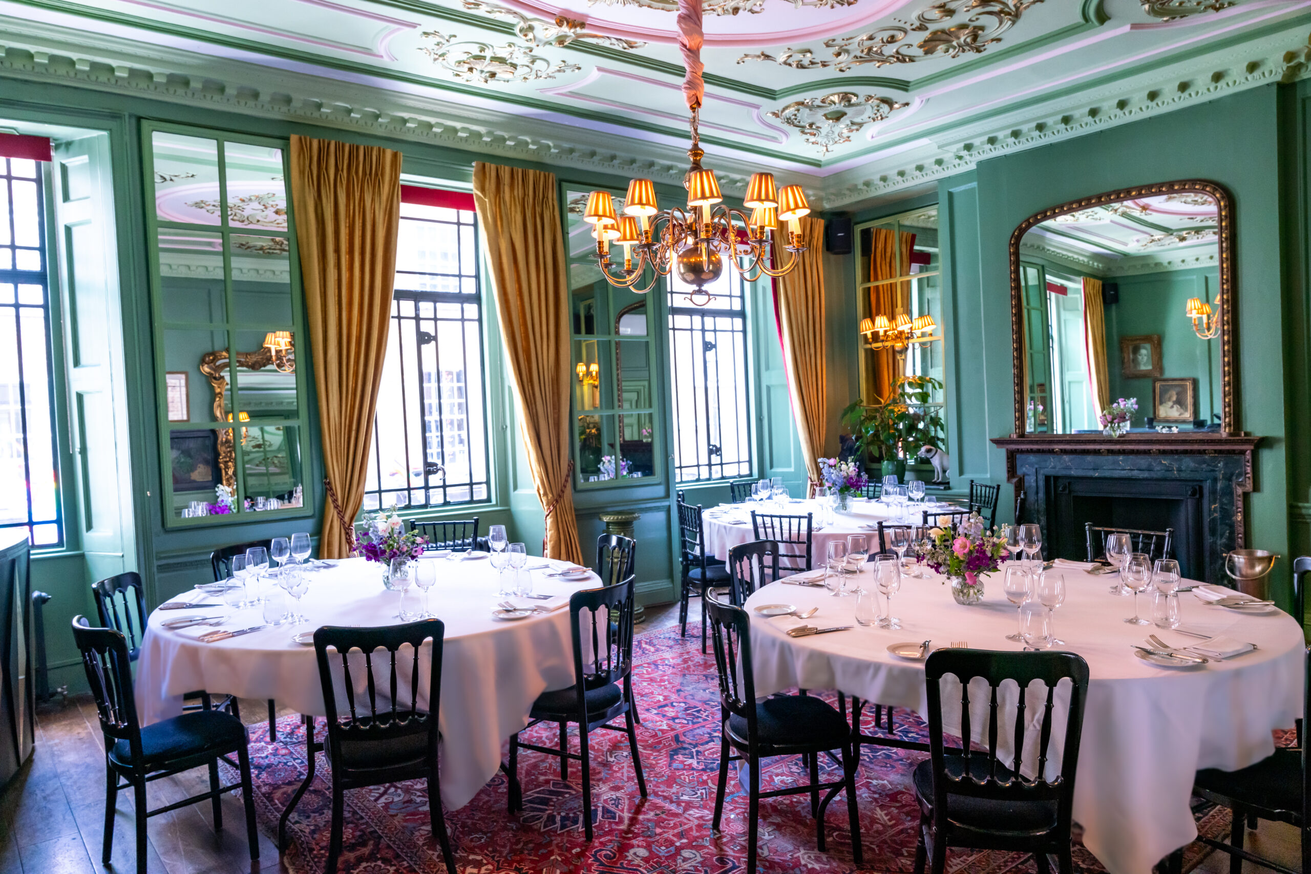 Private dining room inside L'Escargot