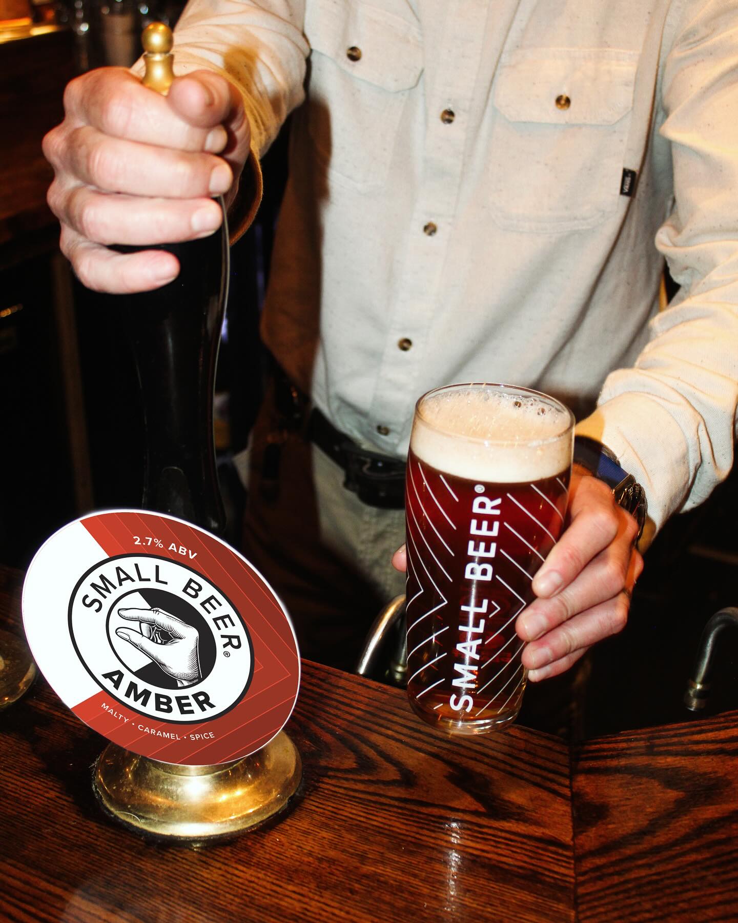 Small Beer pint being poured